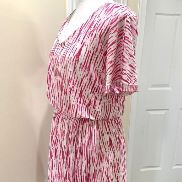 NWT Inc. Dress Pink Slip-on Lightweight Midi Women Short Sleeves Size Medium - Picture 3 of 12